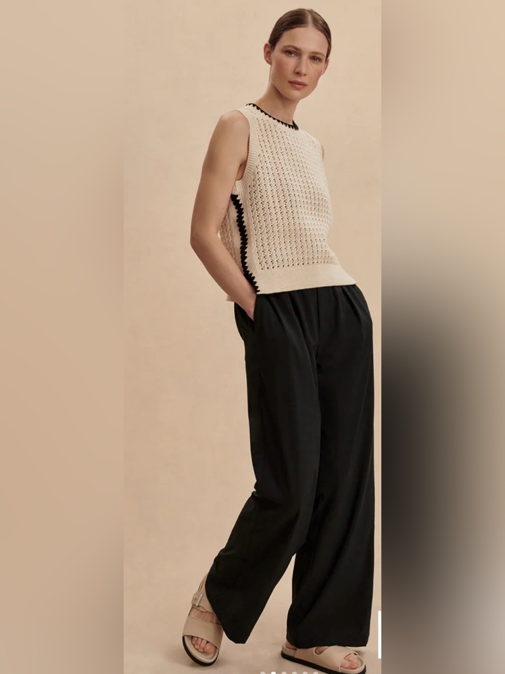 Varley Kayson wide leg pants black size large NWT
